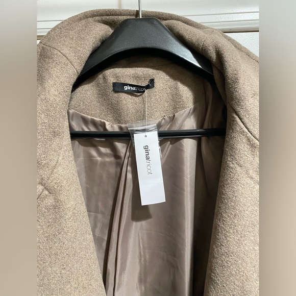 ASOS Brown Funnel Neck Long Wool Coat - Picture 6 of 10